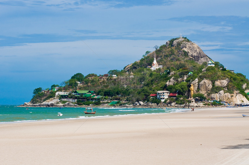 泰国华欣海滩热带地平线海洋游泳旅行旅游闲暇祷告假期爬坡图片