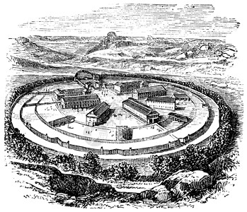 英格兰达特穆尔监狱英国复古雕刻公国博物馆历史旅行艺术品游客服务艺术蚀刻旅游插画