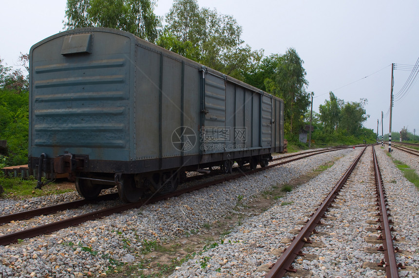 铁路日落运输碎石场景风景火车旅行速度过境小路图片