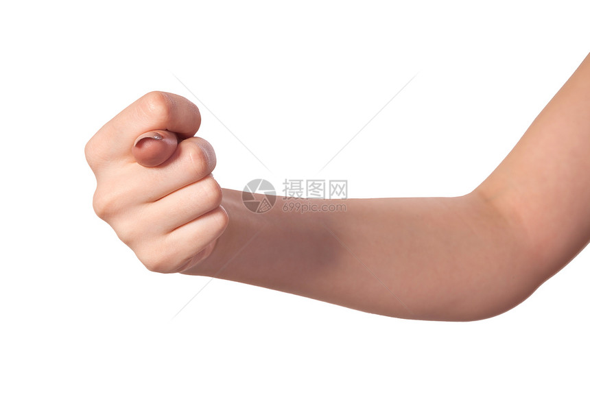 手正在显示白色上孤立的无图示符号棕榈收藏情绪化女性商业手臂手势女士拇指展示图片