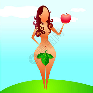 提供苹果的夏娃插画