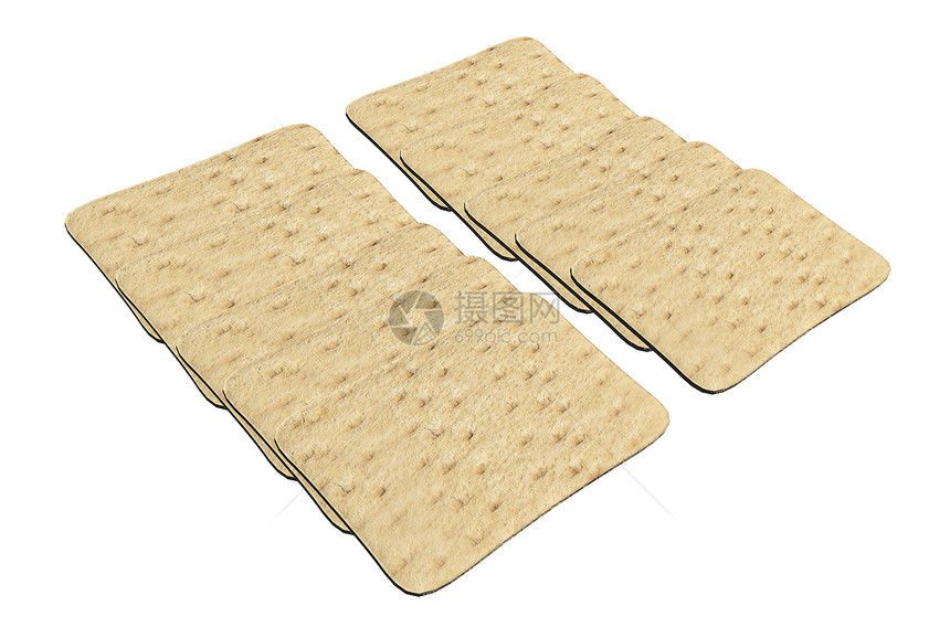 一组矩形小麦饼干 3d 它制作图案纤维状面包白色长方形桌子小吃棕色纤维食物图片
