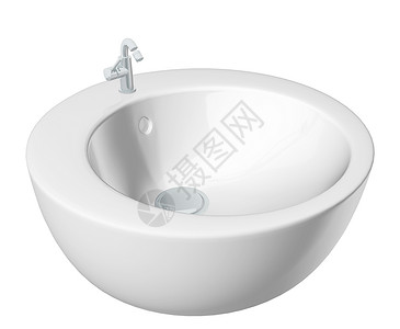 陶瓷托槽矫正现代圆洗浴盆或槽 奶油色背景