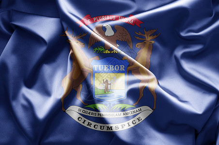 密歇根州横幅插图旗帜国家背景图片