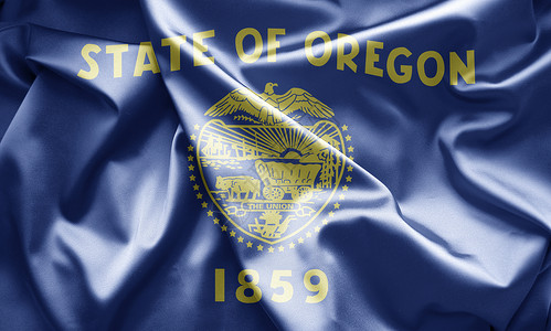 俄勒冈州横幅插图旗帜背景图片
