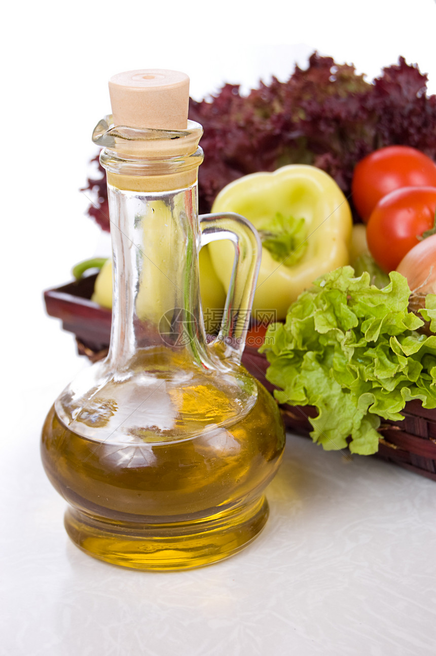 蔬菜和石油青菜洋葱饮食营养香菜玻璃烹饪红色黄色瓶子图片