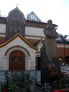 特列季亚科夫莫斯科画廊附近的Tretyakov纪念碑入口画廊联盟建筑学中心历史城市场景博物馆首都背景