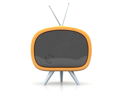 Retro TV 转发电视播客屏幕橙子手表视频播送广告电子产品监视器娱乐背景图片