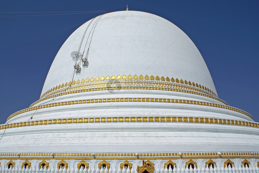 萨加尔 缅甸 亚洲假期白色历史性地标旅行宗教贤者佛塔宝塔吸引力图片