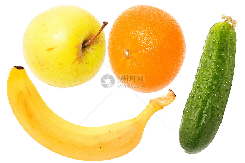 粮食食品绿色厨房食物水平蔬菜早餐圆圈黄瓜水果橙子图片