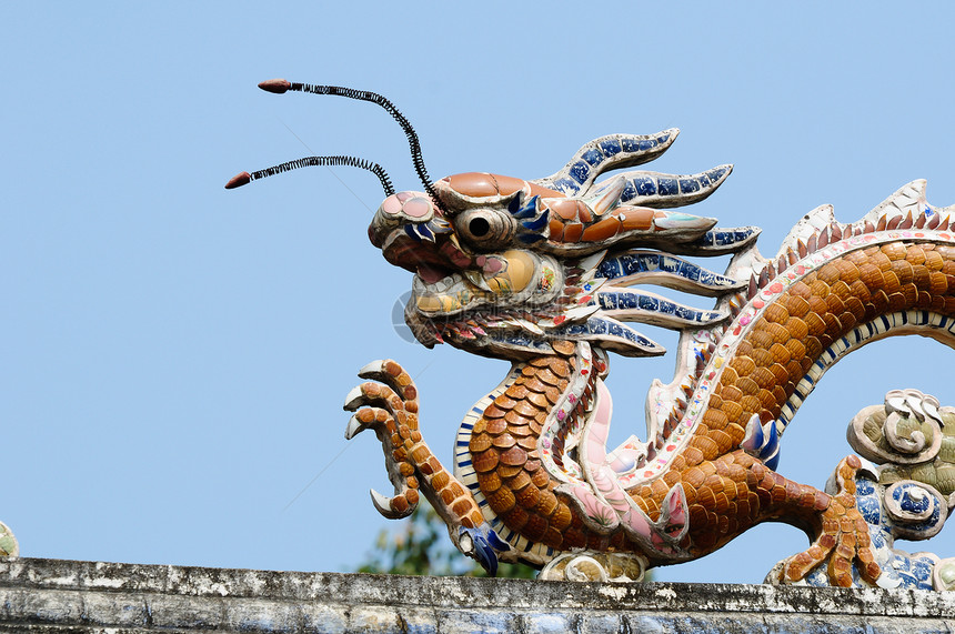 屋顶顶的龙 维特南历史眼睛旅游寺庙旅行精神建筑学天空宗教建筑图片