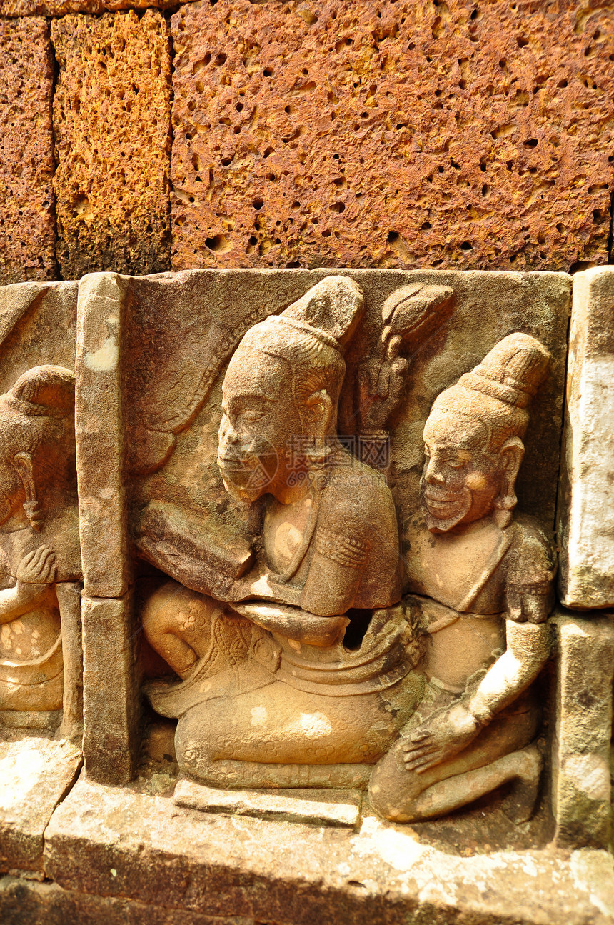 Angkor Wat 的标志建筑学祷告石头世界纪念碑寺庙废墟旅游旅行历史图片