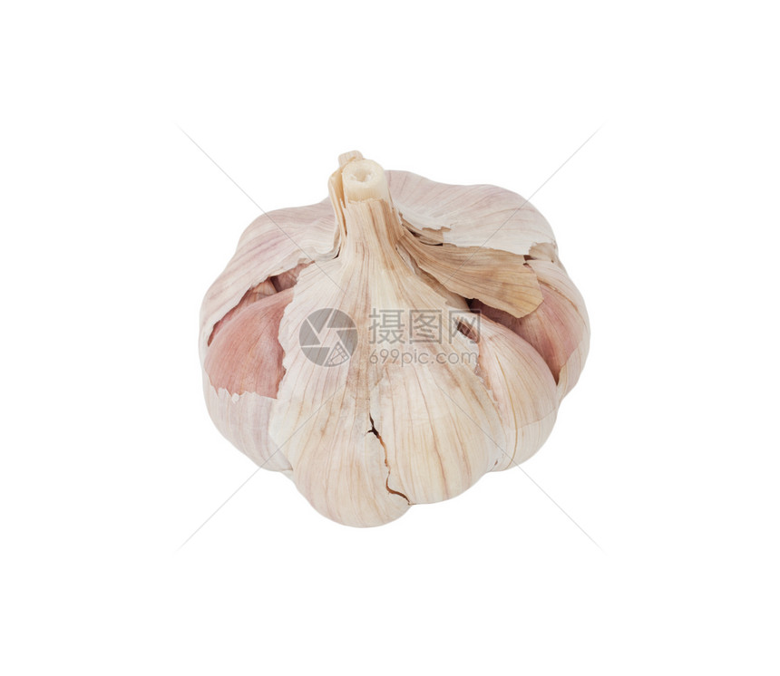 白色背景的大蒜头部茶点药品美食家庭文化草本植物蔬菜香料摄影草本图片