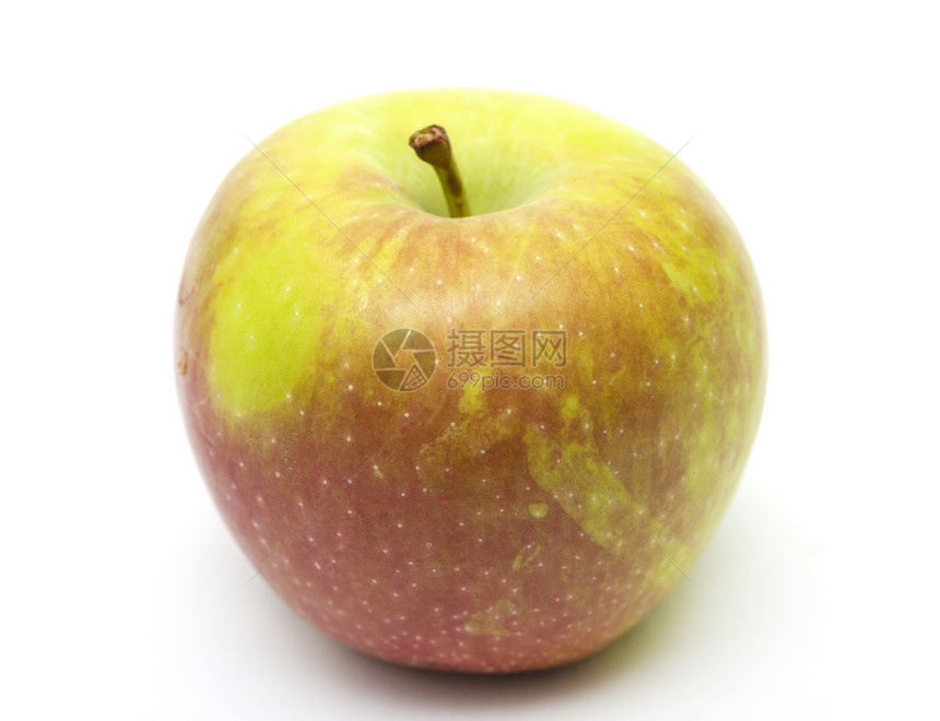 白色背景上的苹果饮食红色营养水果早餐叶子食物绿色小吃图片