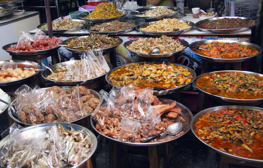 市场上的泰国街头食品图片