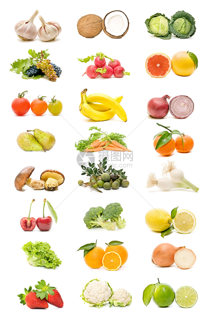 水果和蔬菜椰子柠檬西瓜花园纤维洋葱商业胡椒营养素食图片