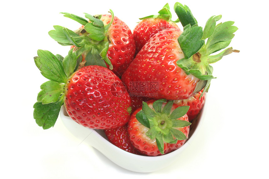 草莓水果浆果白色沙拉绿色红色甜点厨房早餐运动图片