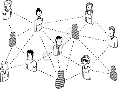 连接/人际关系的社会网络;背景图片