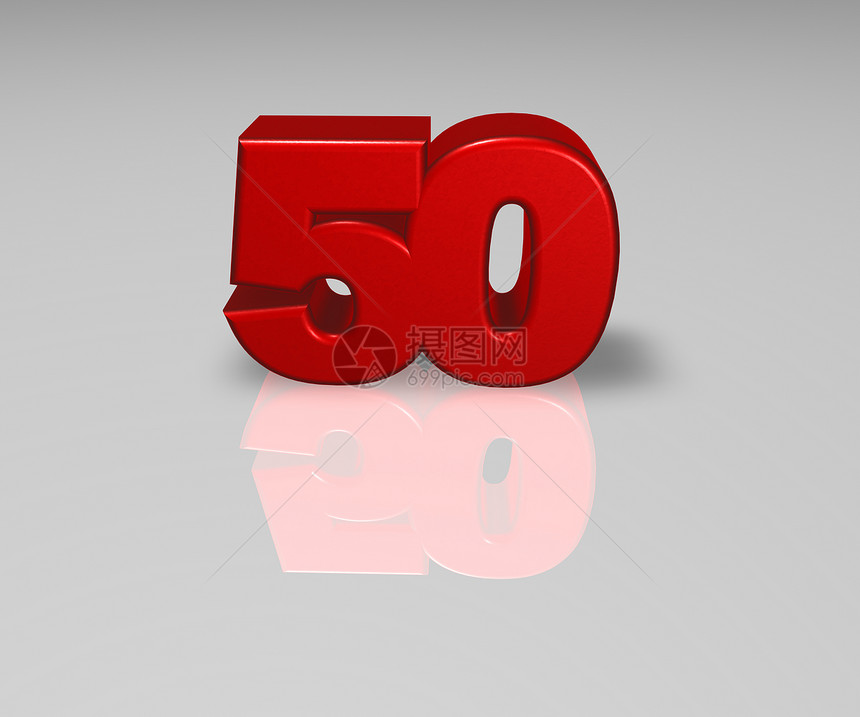 数字为 50插图周年禧年数数数学纪念日生日红色图片