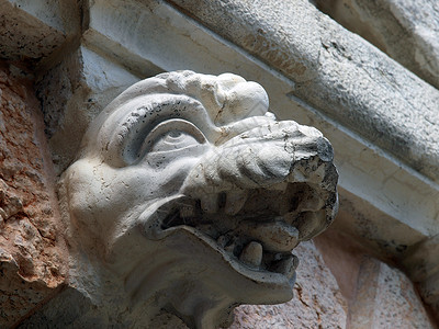 石头脑袋威尼斯宏观雕塑脑袋古董艺术装饰建筑石头建筑学背景