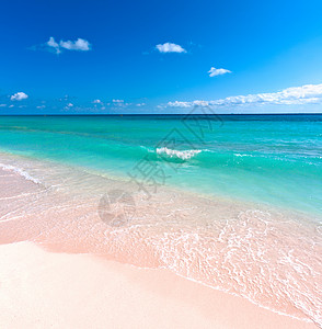 里维埃拉玛雅美丽的海滩和海海岸风景蓝色海浪海洋晴天天空地区地平线娱乐背景
