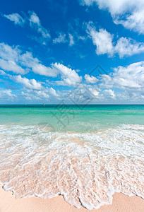 里维埃拉玛雅美丽的海滩和海天空海岸浴衣地平线蓝色风景海洋地区晴天背景