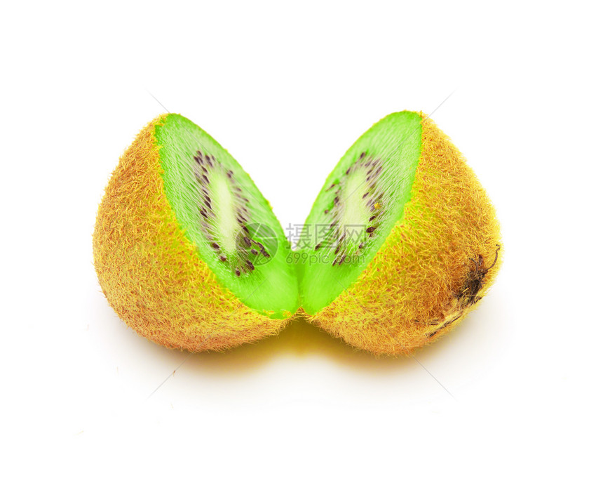 白色背景的kiwi蔬菜水果奇异果反射绿色香气食物图片