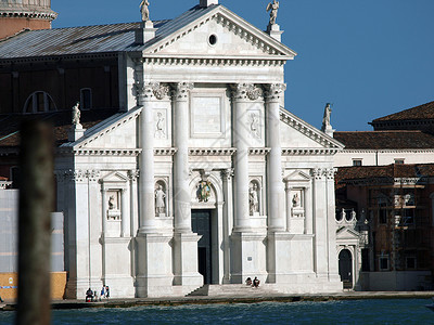乔任梁是意大利威尼斯的Basilica 由设计 位于圣乔治马乔雷岛背景