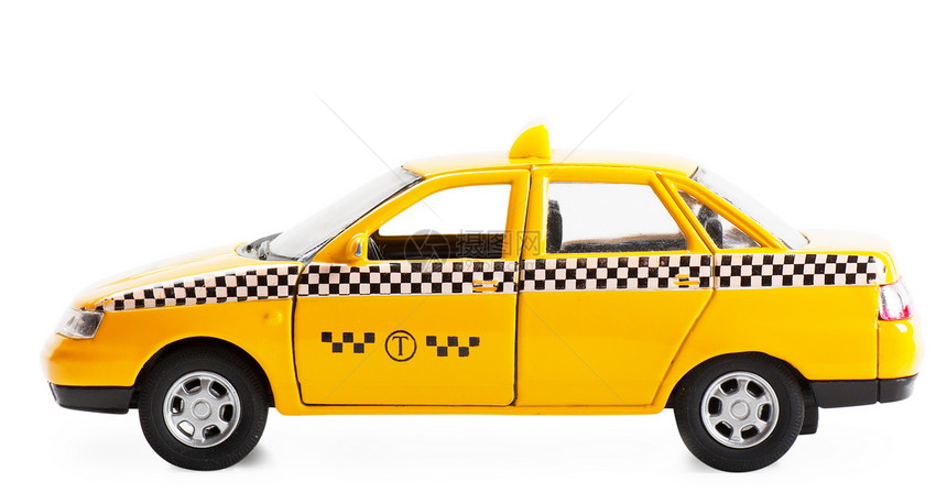 出租车车反射阴影轿车黄色橙子商业汽车玩具金属水平图片