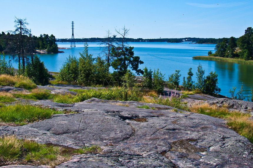 洛基公园天空风景闲暇支撑海岸花岗岩公园石头绿色岩石图片