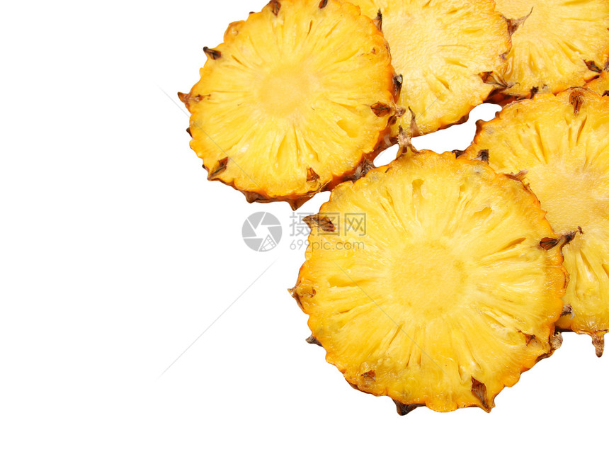 白色背景上的切片菠萝水果甜点果味柚子食物皮肤工作室异国果汁热带图片