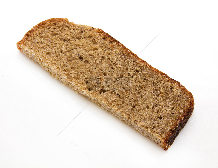 白背景的黑麦面包面包小麦美食饮食小吃谷物午餐烹饪营养食物图片
