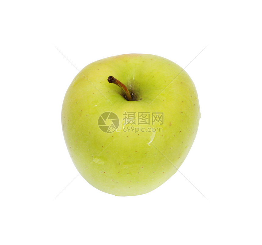 白上孤立的苹果小吃水滴宏观饮食食物果味卫生保健养分水果图片