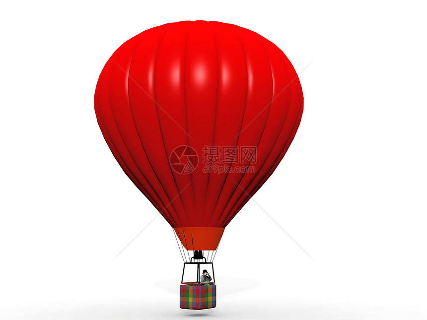 白色背景的热气球图片