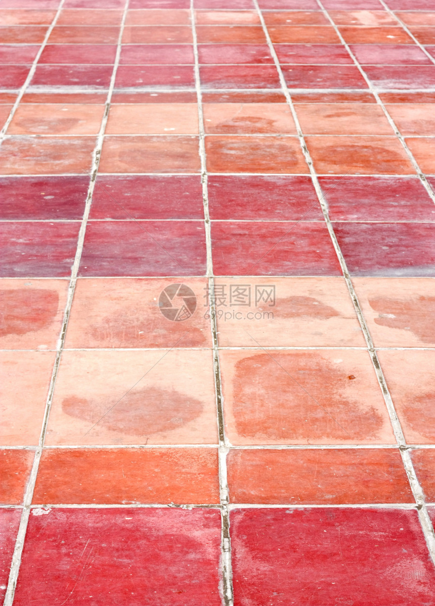 方形红色瓷砖地板的透视条纹装饰制品陶瓷正方形平方对角线地面材料房子图片