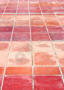 方形红色瓷砖地板的透视条纹装饰制品陶瓷正方形平方对角线地面材料房子背景图片