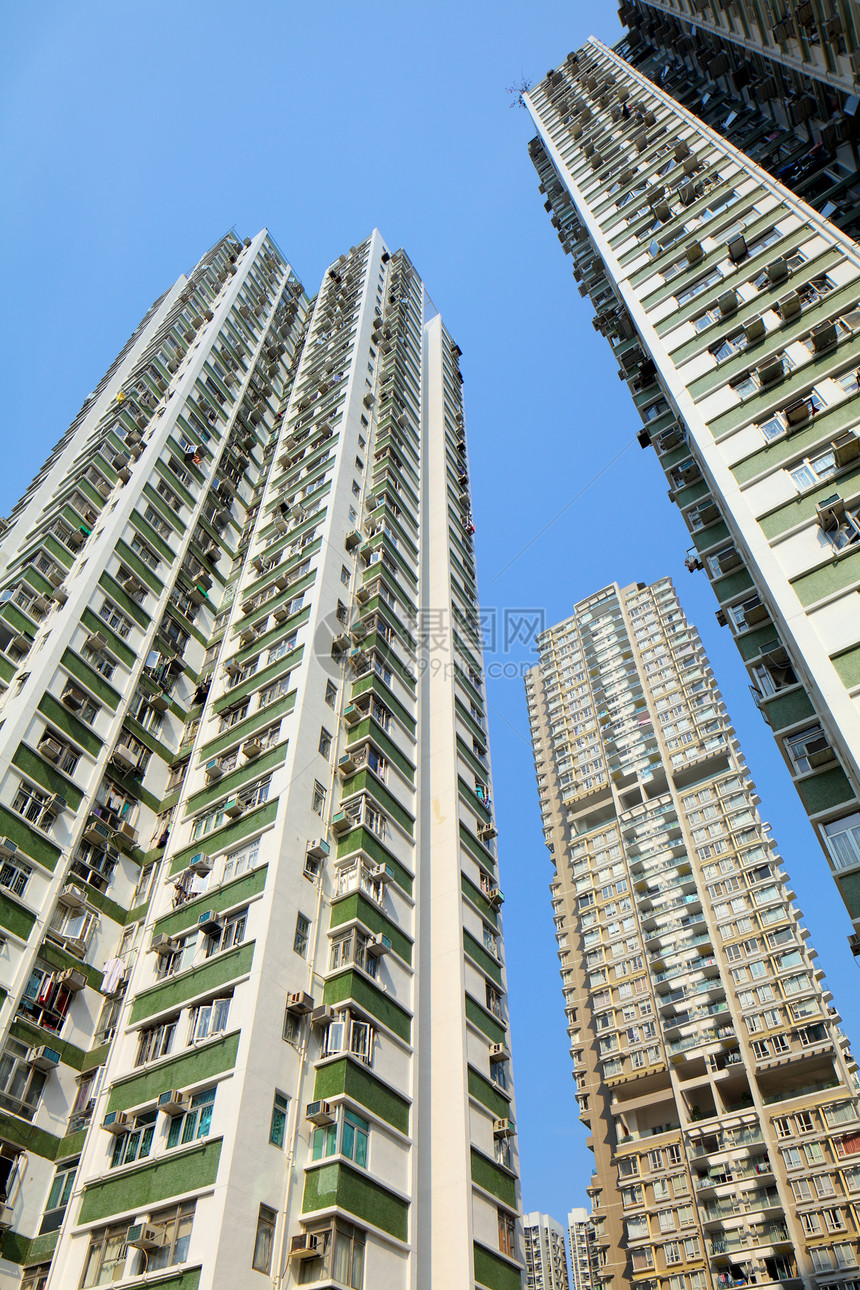 香港的公寓区家庭建筑市中心房子压力民众住房财产住宅建筑学图片