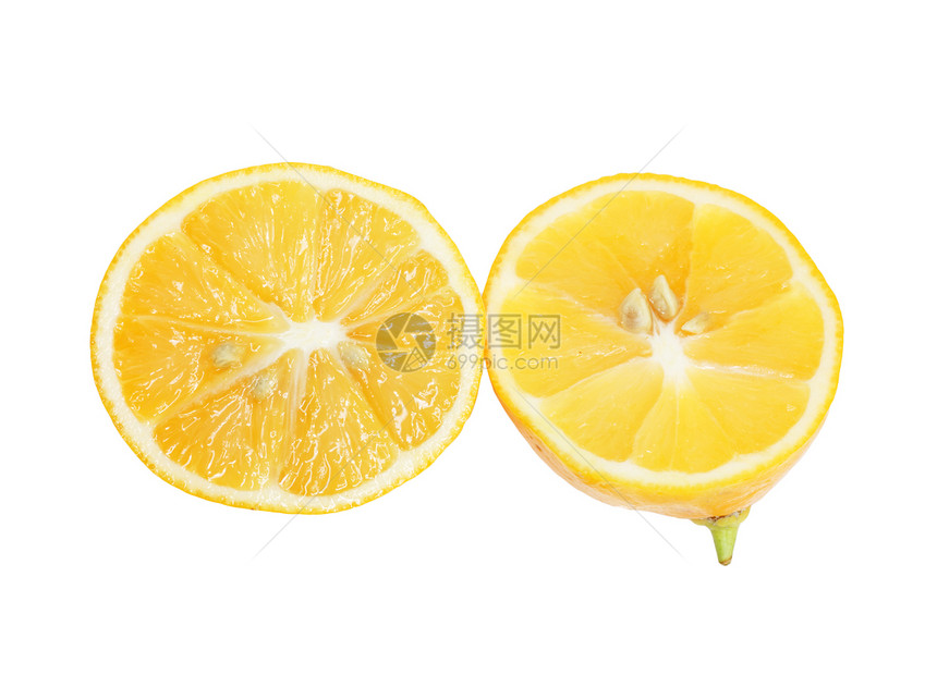 白底柠檬水果饮食黄色皮肤食物白色圆形团体热带小吃图片