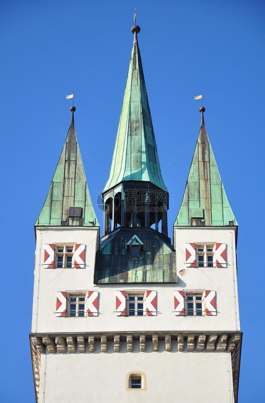 巴伐利亚州斯特劳宾塔纪念碑蓝色建筑旅行建筑学广场天空图片
