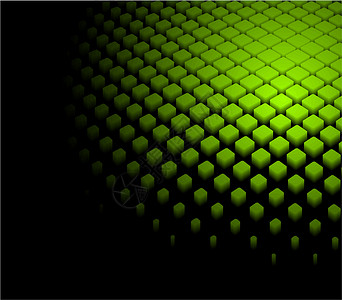 抽象绿色方块3d 抽象动态绿色背景插画