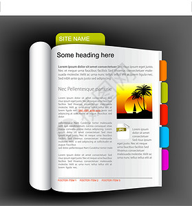 网站模板 - 开放书背景图片