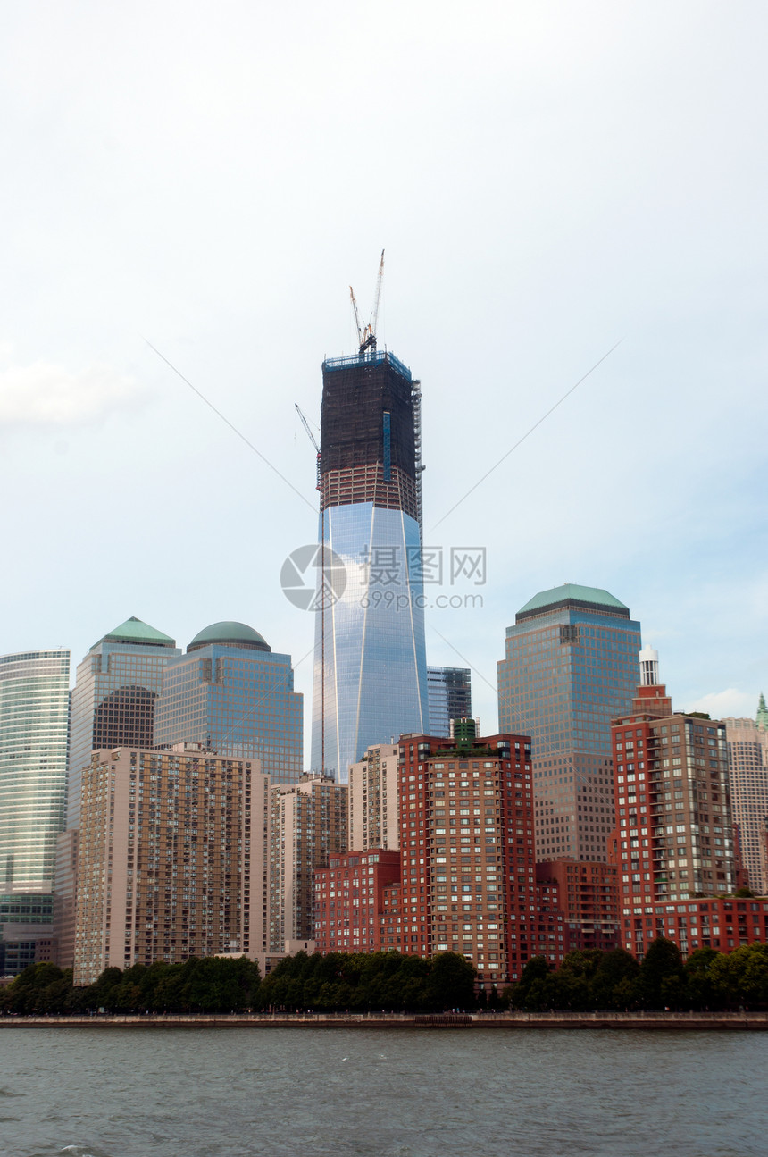 世界贸易中心和曼哈顿观点世界贸易旅行观光摩天大楼地标旅游建筑天际图片