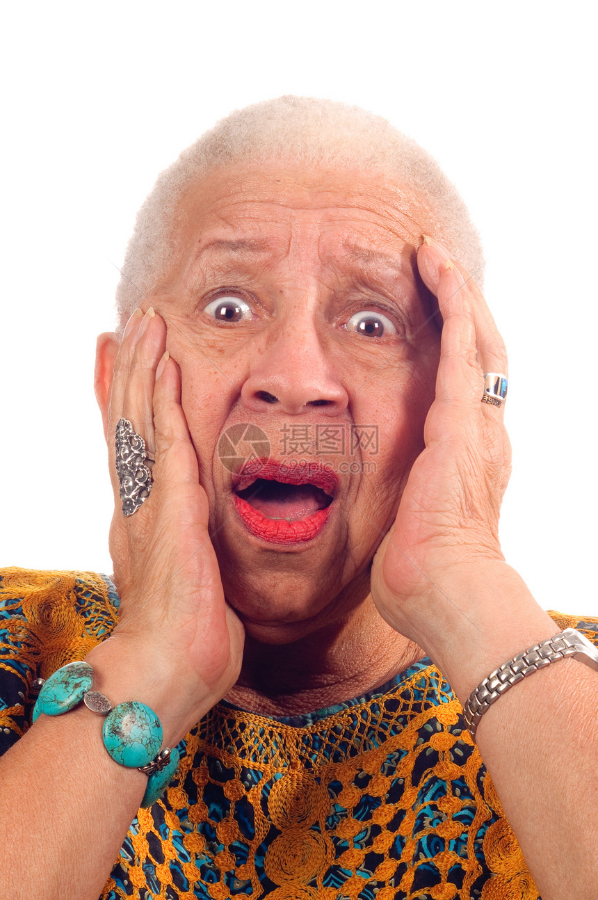 年长非裔美洲妇女老年退休金子疼痛裙子祖母痛苦黑色白色人员图片