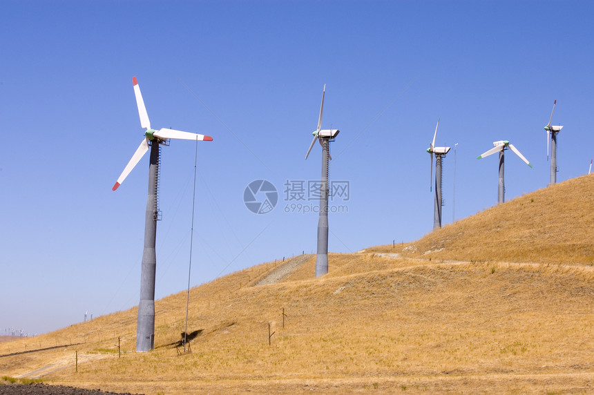 风力发电机农场场地车削风车涡轮蓝色来源桅杆创新燃料线条图片