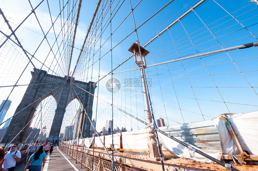 纽约市布鲁克林桥观光地标市中心旅行建筑旅游图片
