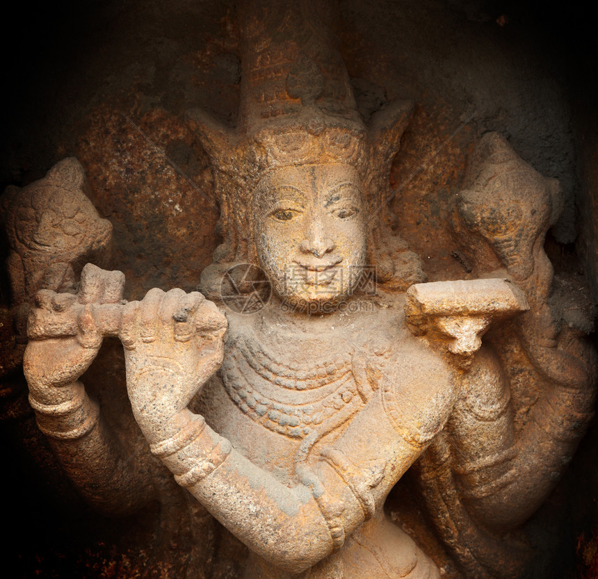 克里什纳巴斯在印度寺庙的救济图片