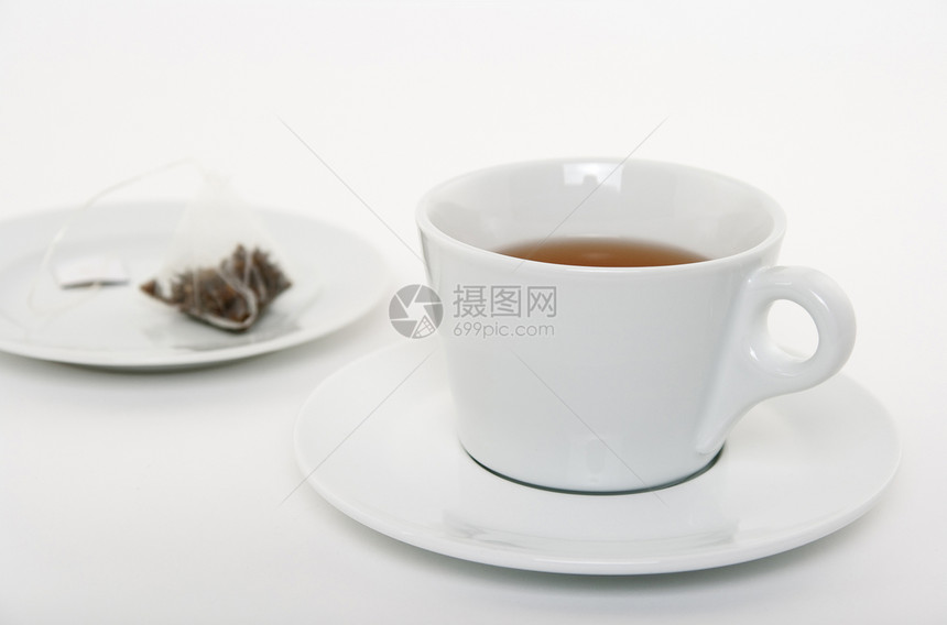 茶杯和旧茶袋图片