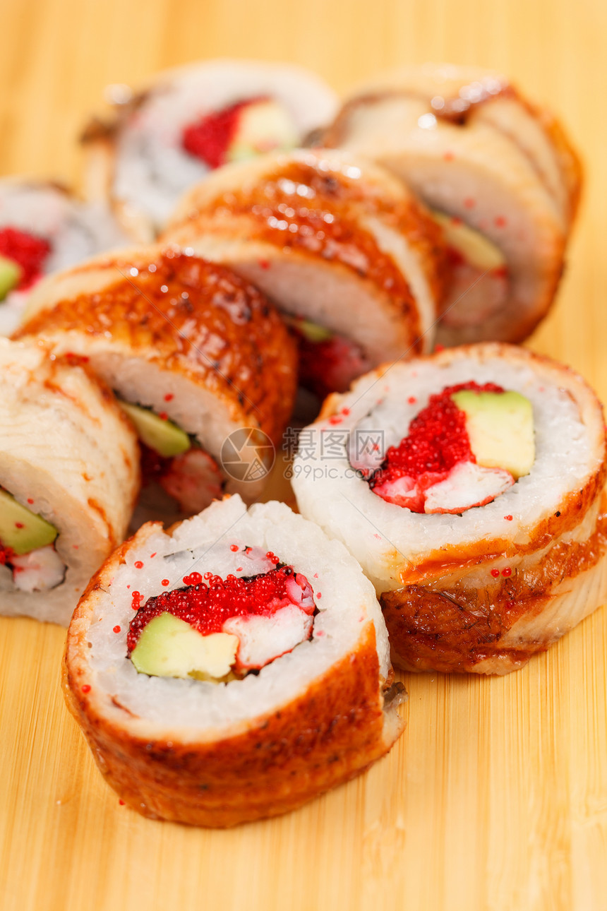 寿司加文化团体鱼子鳗鱼蔬菜熟食餐厅海鲜盘子饮食图片