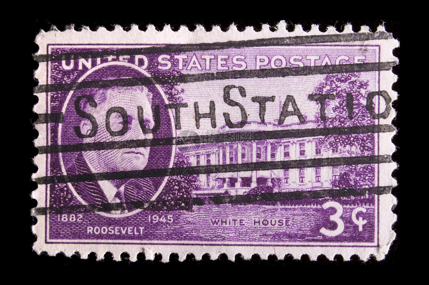 复古美国纪念邮票紫色建筑纪念品历史性邮资图片