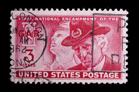 复古美国纪念邮票邮政服务邮件营地意义国家背景图片